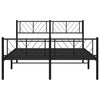 Sengeramme i metall med hode- og fotgavl svart 120x200 cm