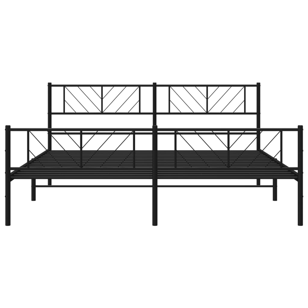 Sengeramme i metall uten madrass med fotgavl svart 180x200 cm vidaXL