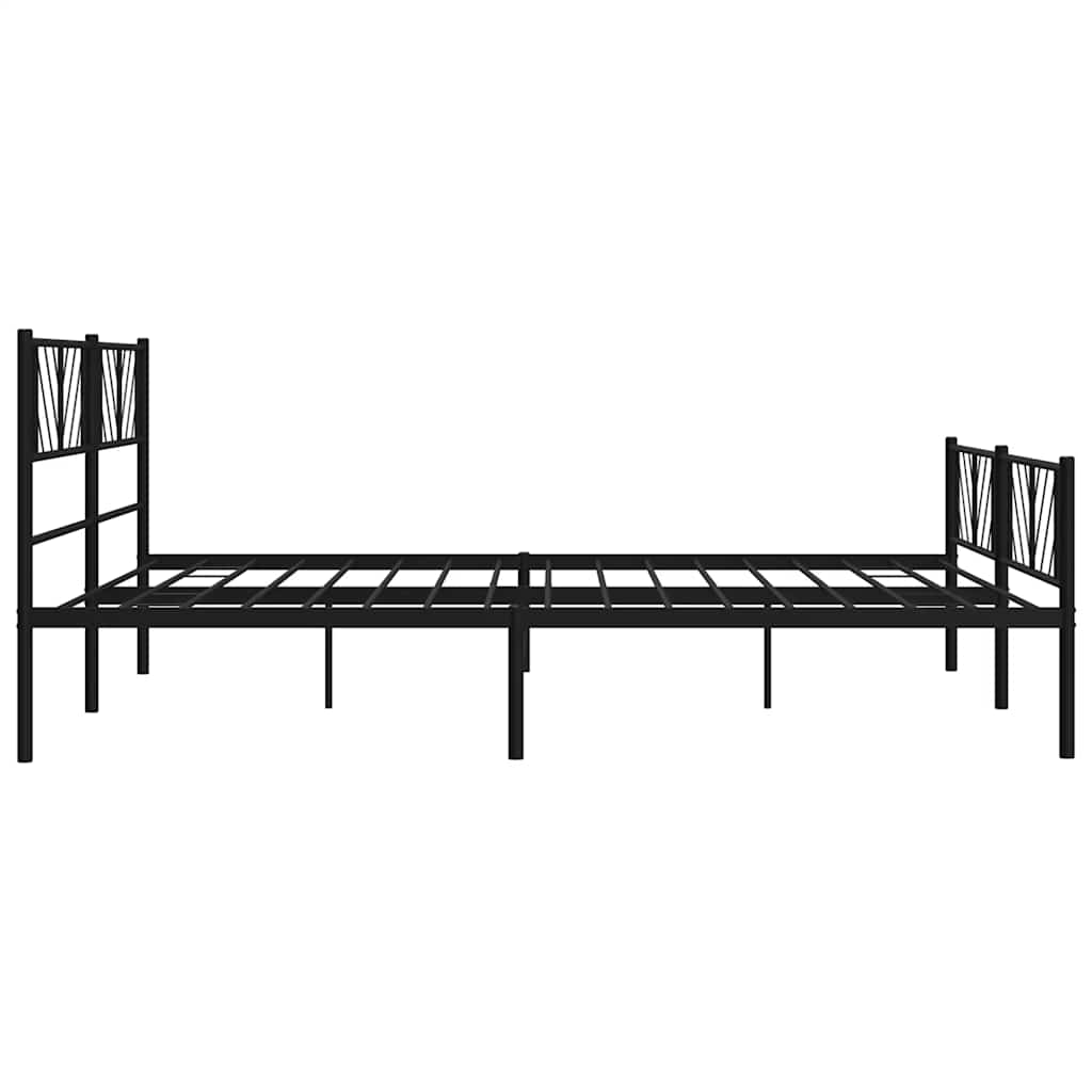 Sengeramme i metall uten madrass med fotgavl svart 180x200 cm vidaXL