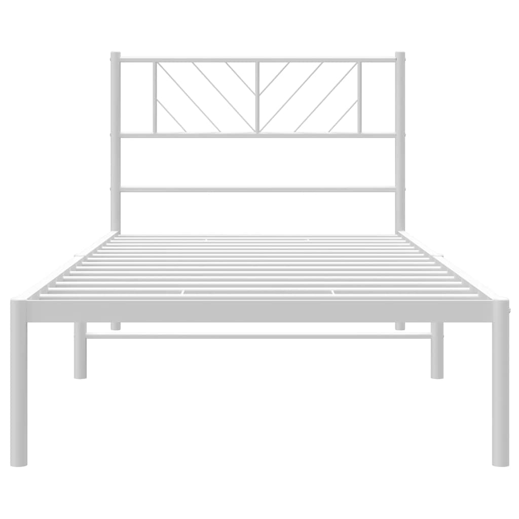 Sengeramme i metall med hodegavl hvit 100x200 cm