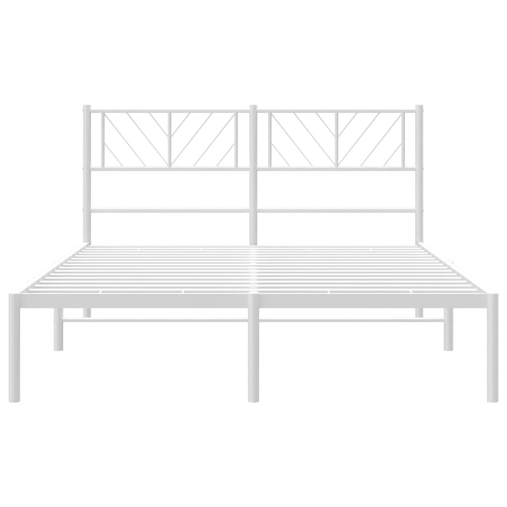 Sengeramme i metall med hodegavl hvit 120x200 cm vidaXL