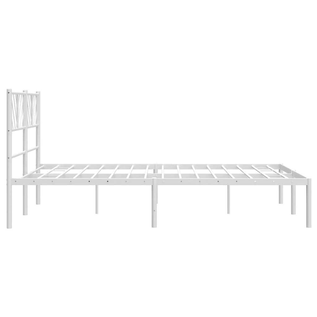 Sengeramme i metall med hodegavl hvit 140x200 cm vidaXL