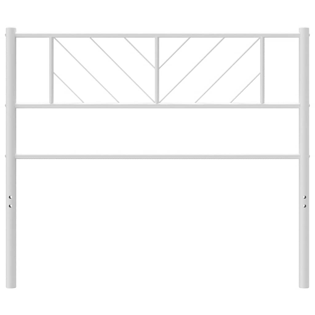 Utskiftbar sengegavl i metall hvit 90 cm vidaXL