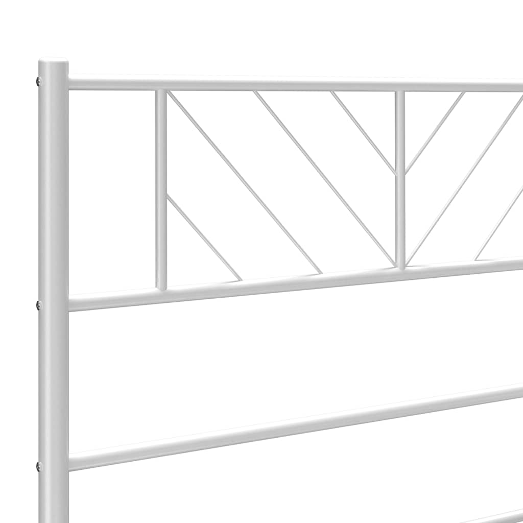 Utskiftbar sengegavl i metall hvit 120 cm vidaXL