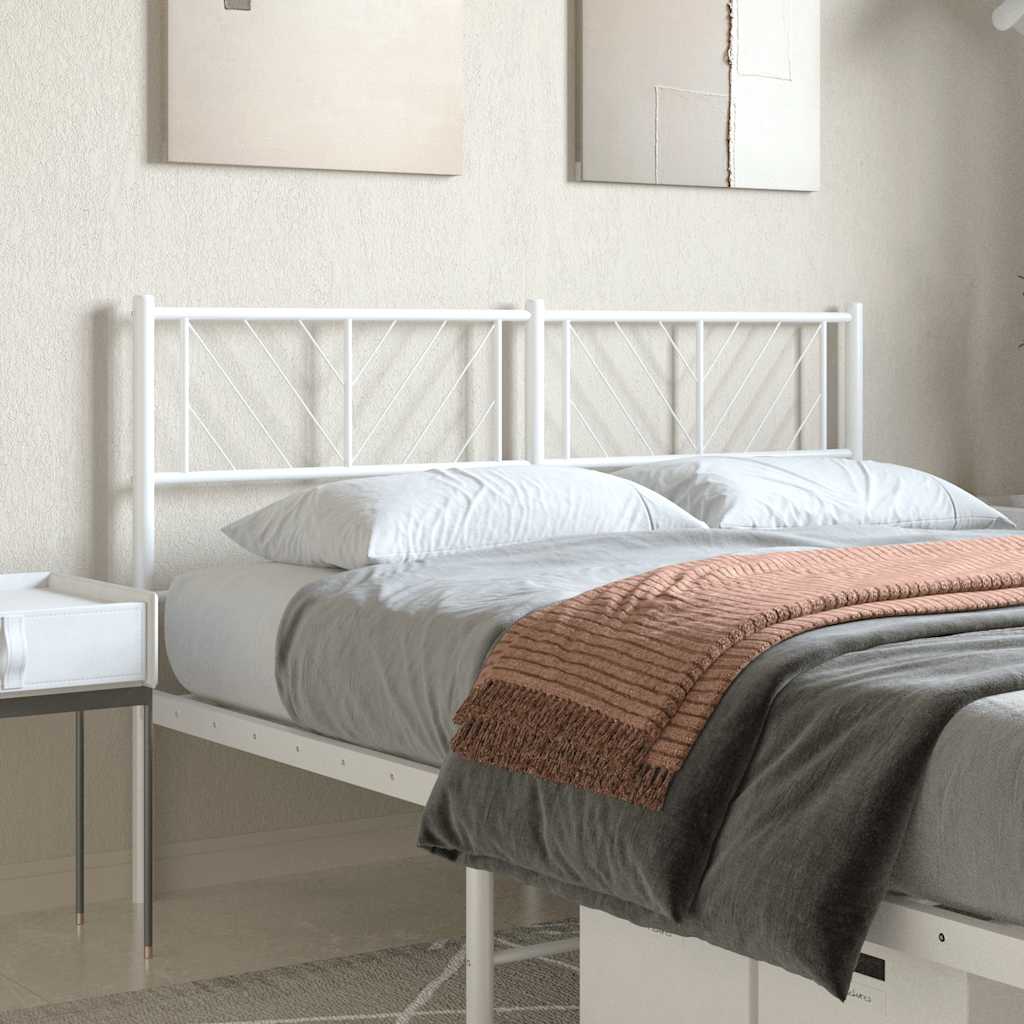 Utskiftbar sengegavl i metall hvit 120 cm vidaXL