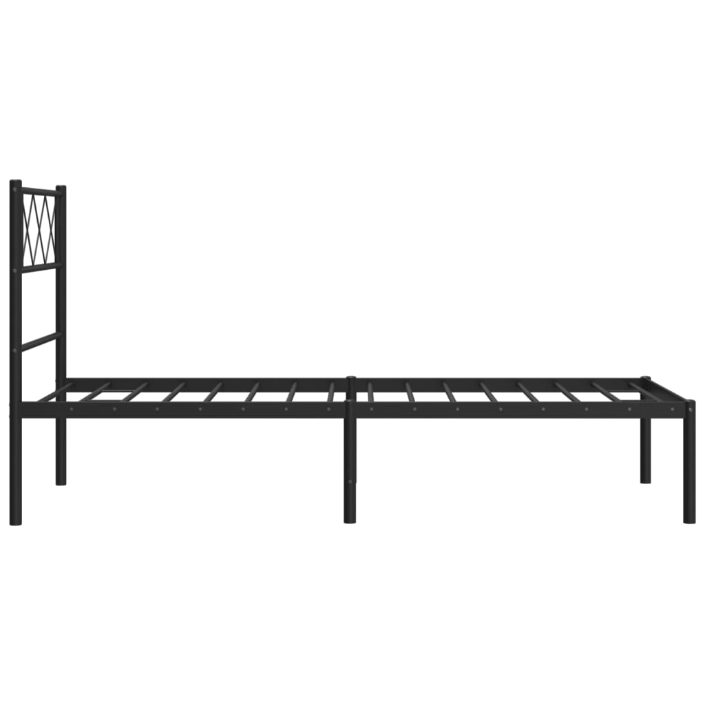 Sengeramme i metall med hodegavl svart 80x200 cm vidaXL