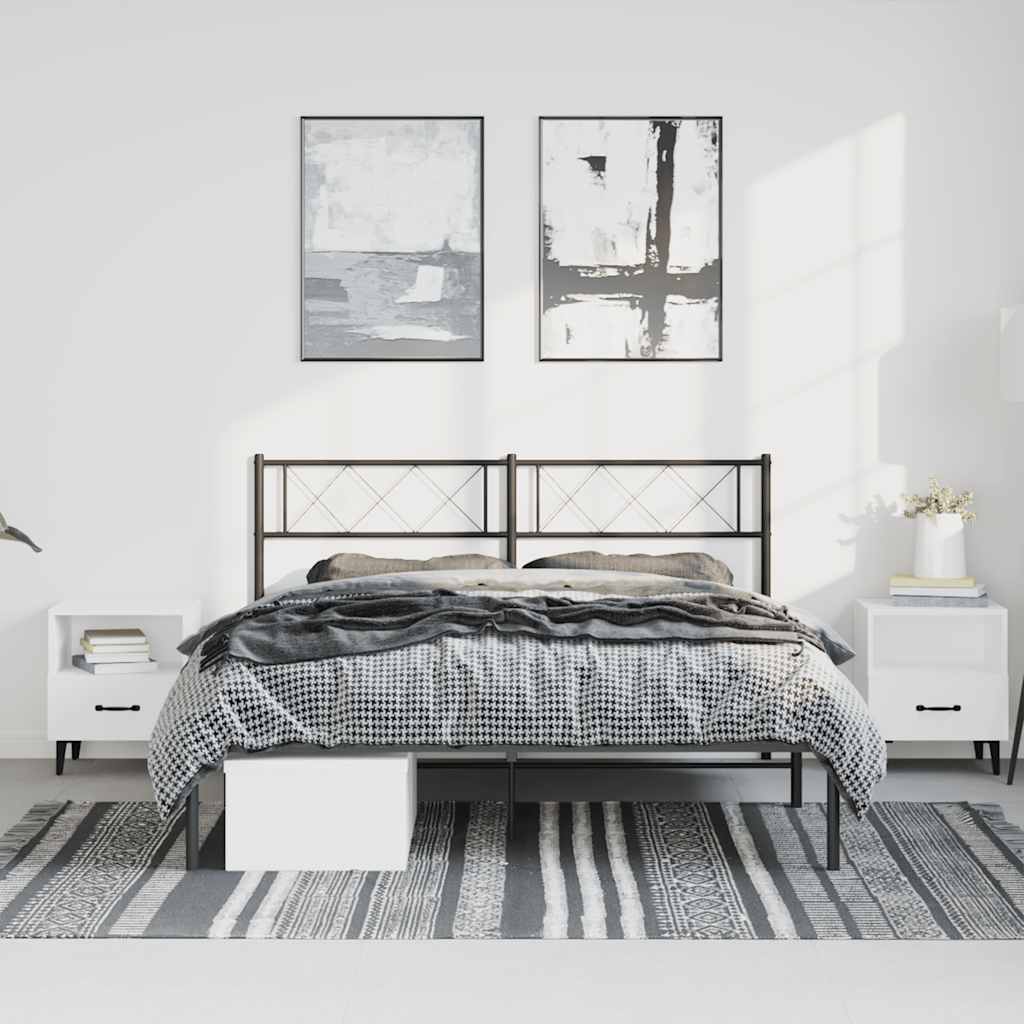 Sengeramme i metall med hodegavl svart 135x190 cm
