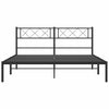 Sengeramme i metall med hodegavl svart 135x190 cm