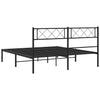 Sengeramme i metall med hodegavl svart 135x190 cm