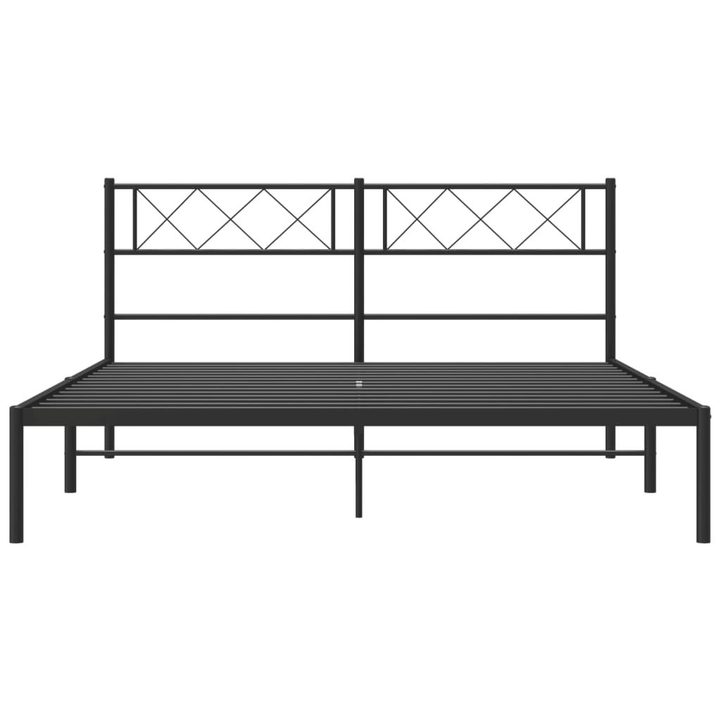 Sengeramme i metall med hodegavl svart 160x200 cm