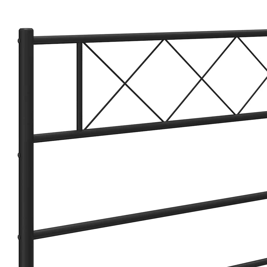 Sengeramme i metall med hode- og fotgavl svart 100x190 cm vidaXL