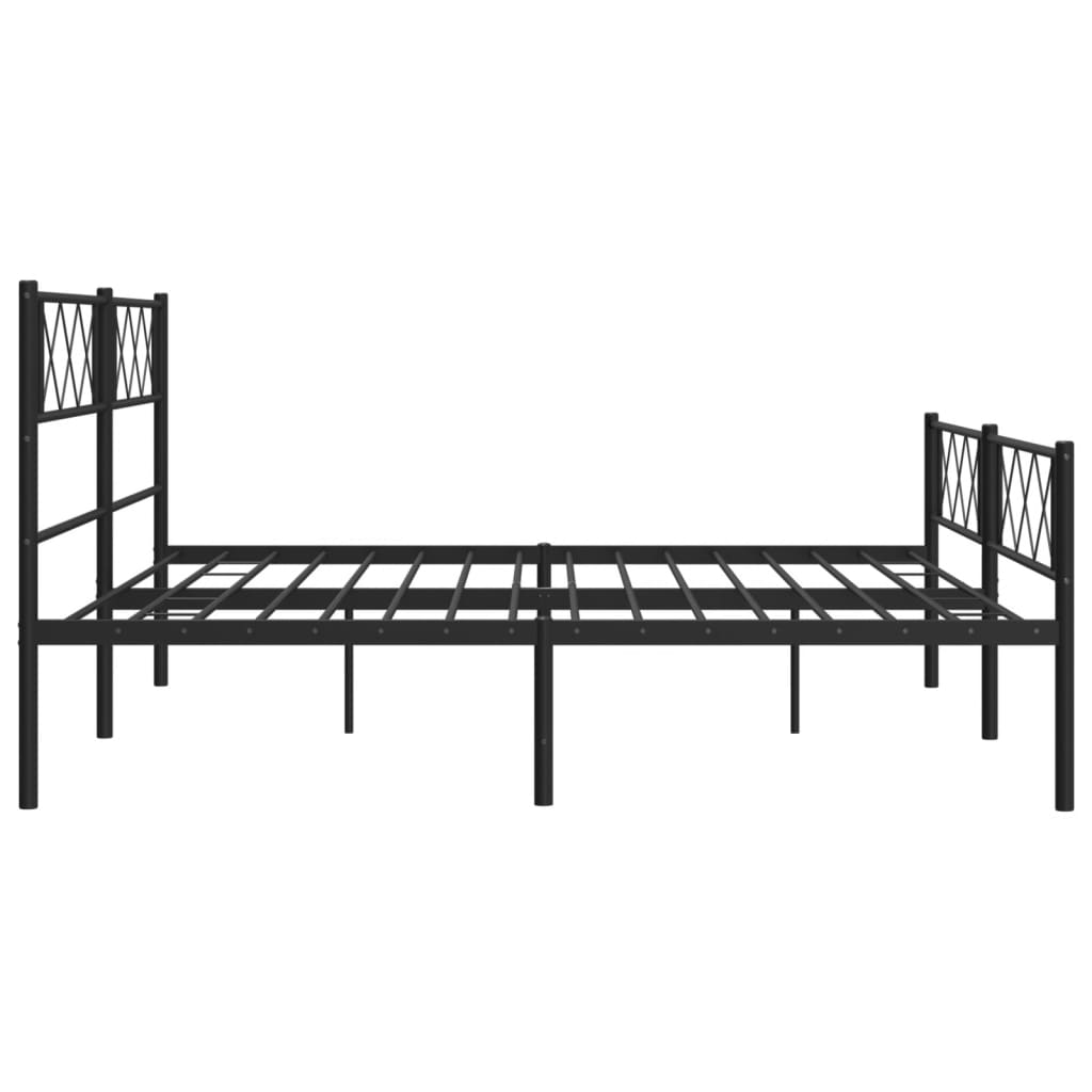 Sengeramme i metall uten madrass med fotgavl svart 180x200 cm vidaXL