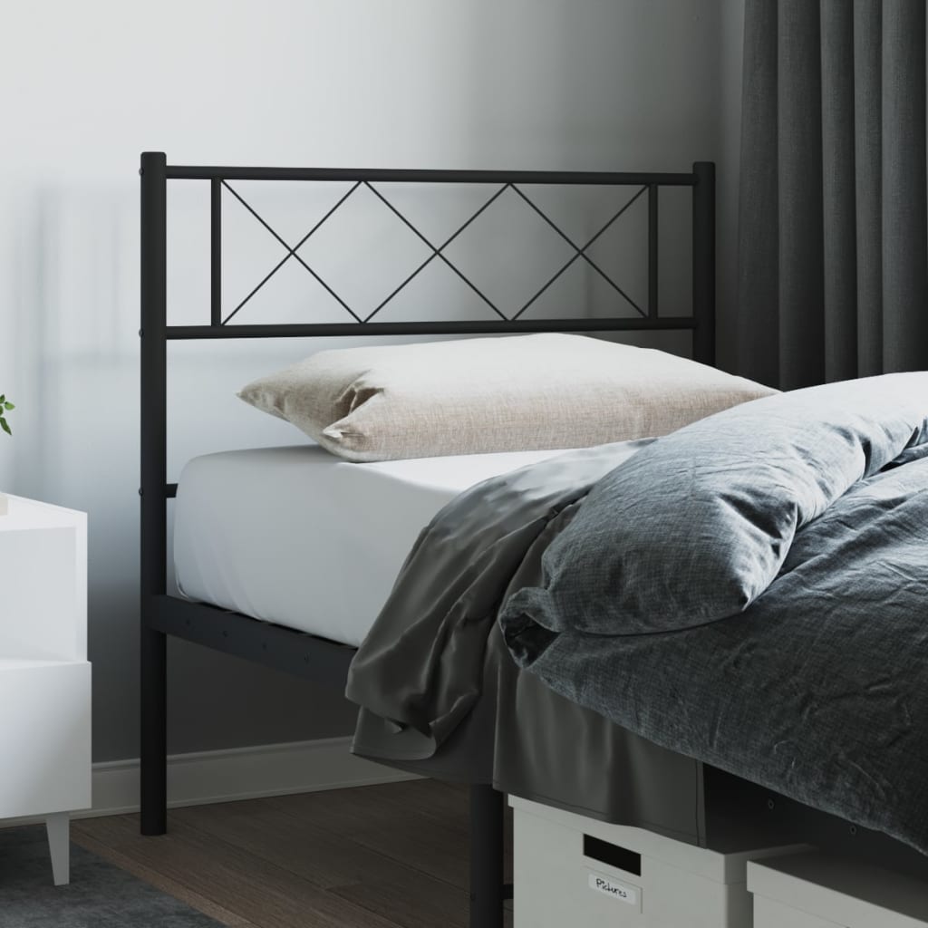 Utskiftbar sengegavl i metall svart 90 cm vidaXL