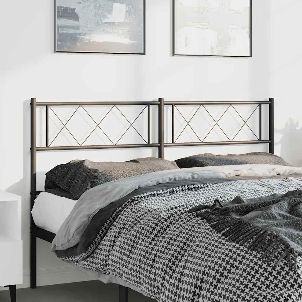 Utskiftbar sengegavl i metall svart 135 cm vidaXL