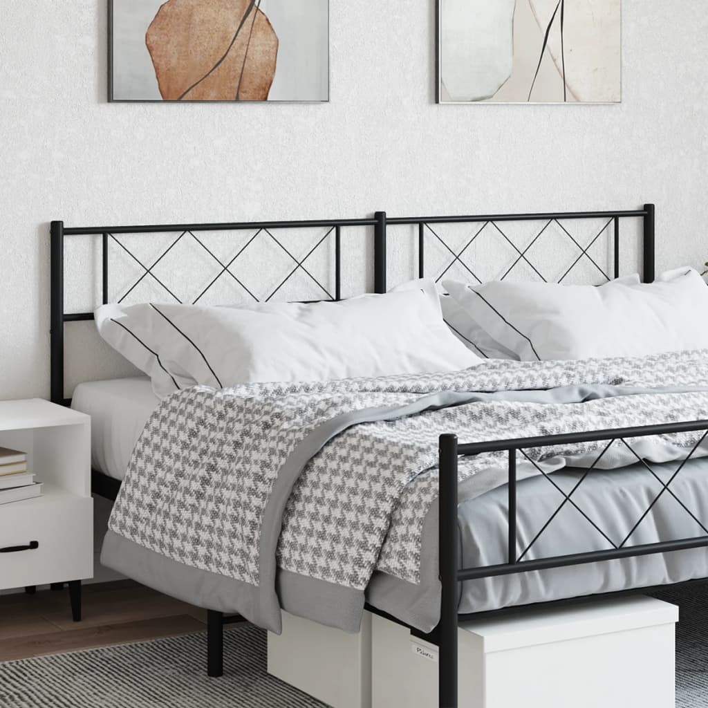 Utskiftbar sengegavl i metall svart 160 cm vidaXL
