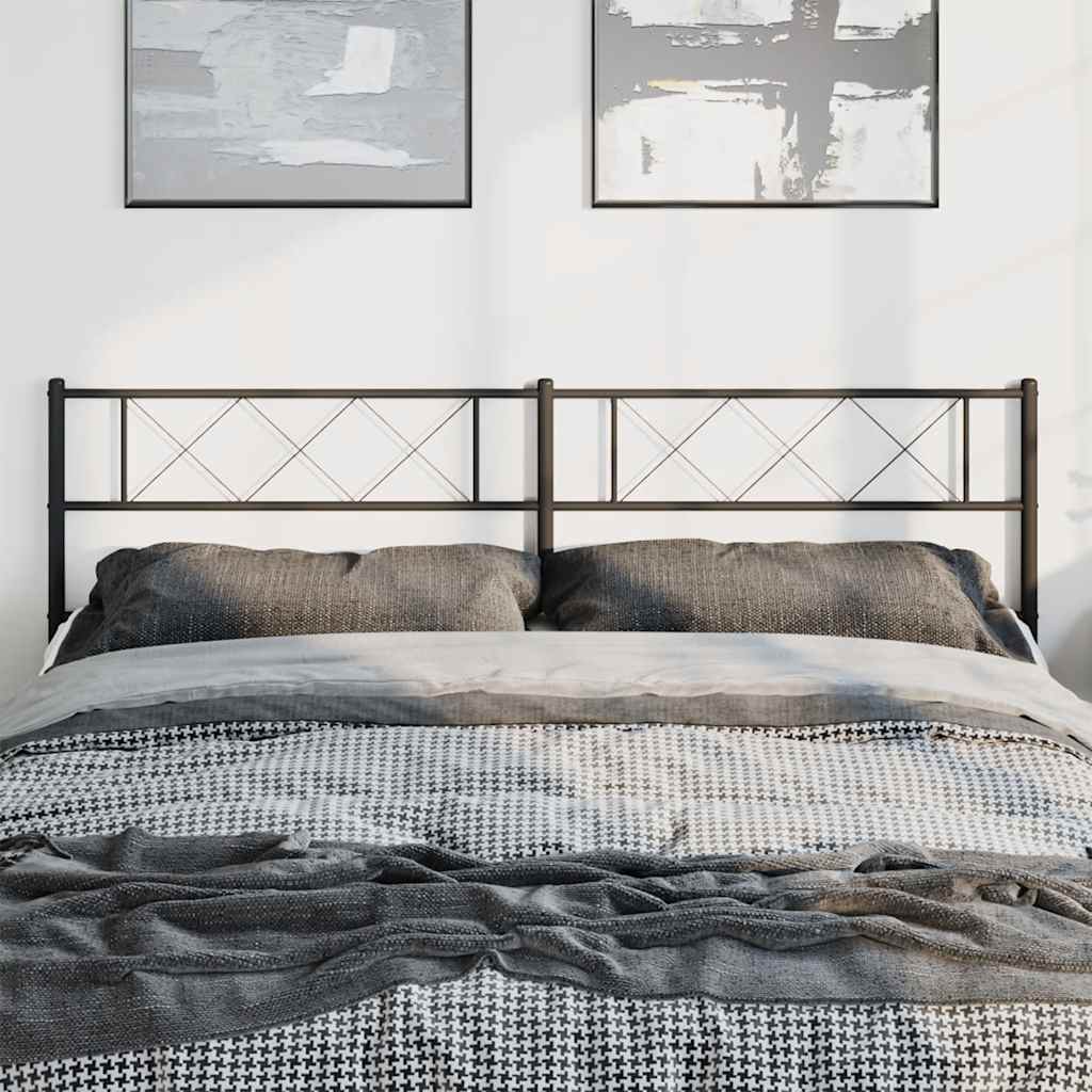 Utskiftbar sengegavl i metall svart 180 cm vidaXL