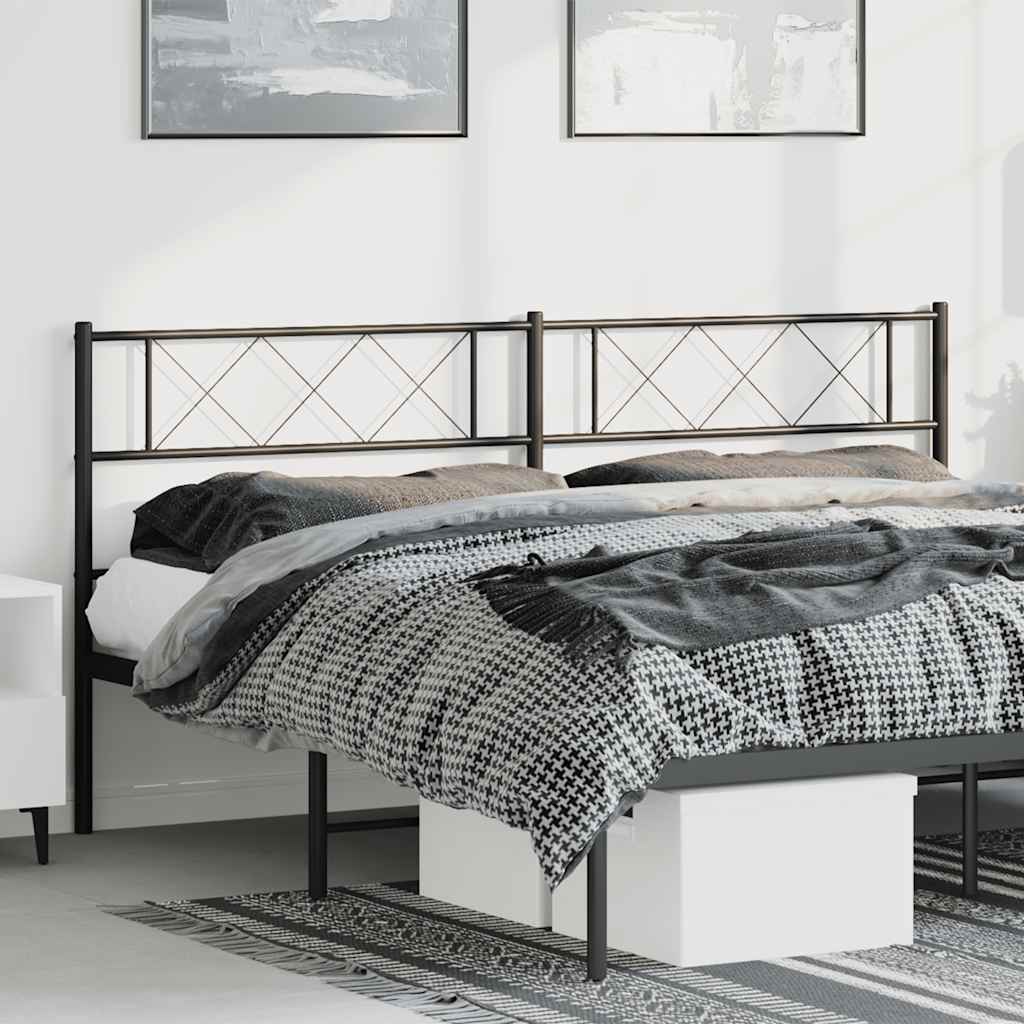 Utskiftbar sengegavl i metall svart 180 cm vidaXL