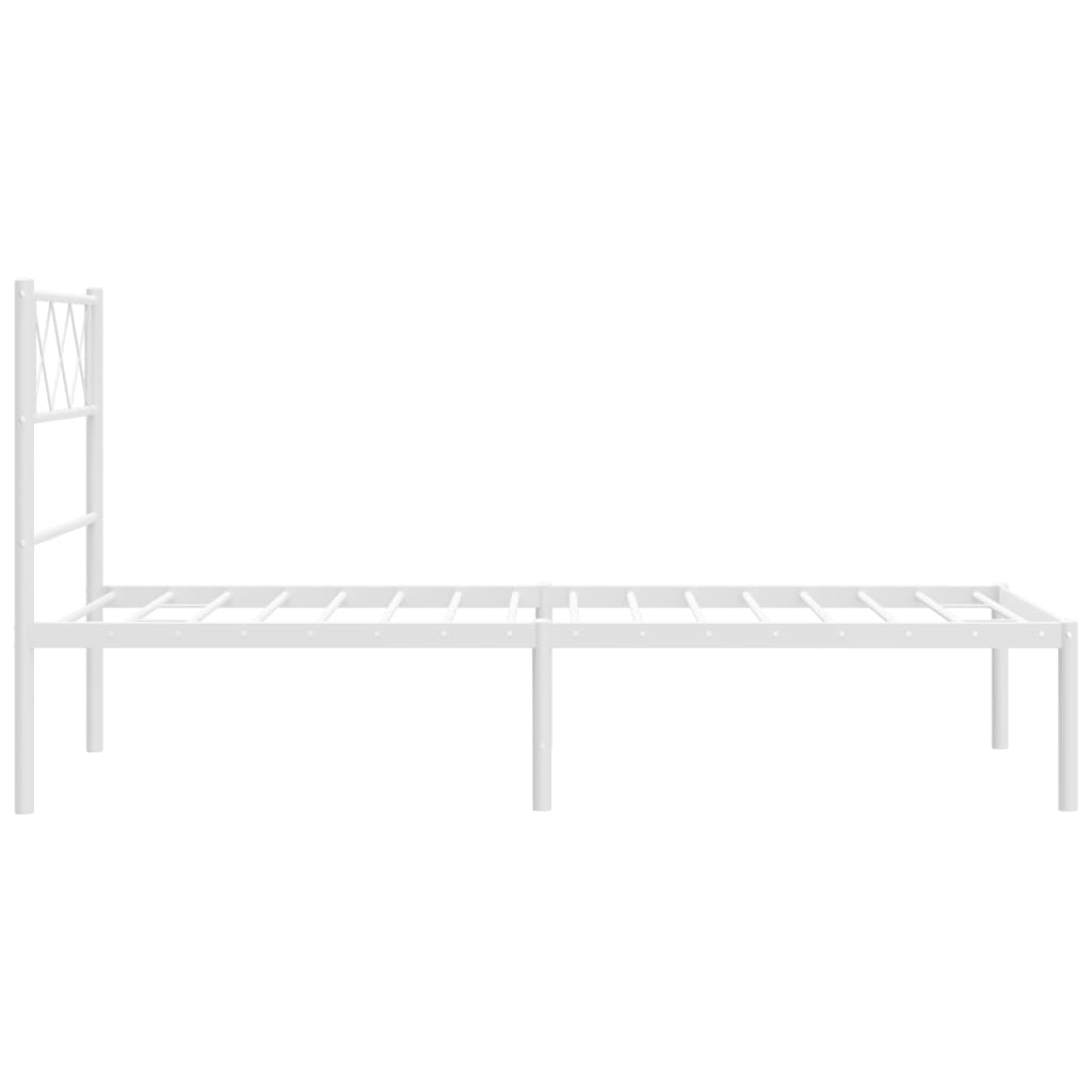 Sengeramme i metall med hodegavl hvit 80x200 cm vidaXL