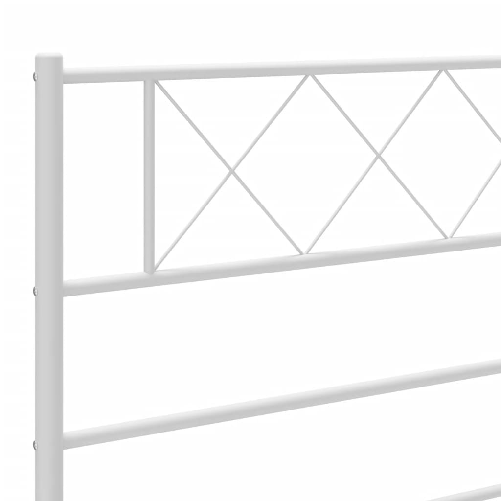 Sengeramme i metall med hodegavl hvit 80x200 cm vidaXL
