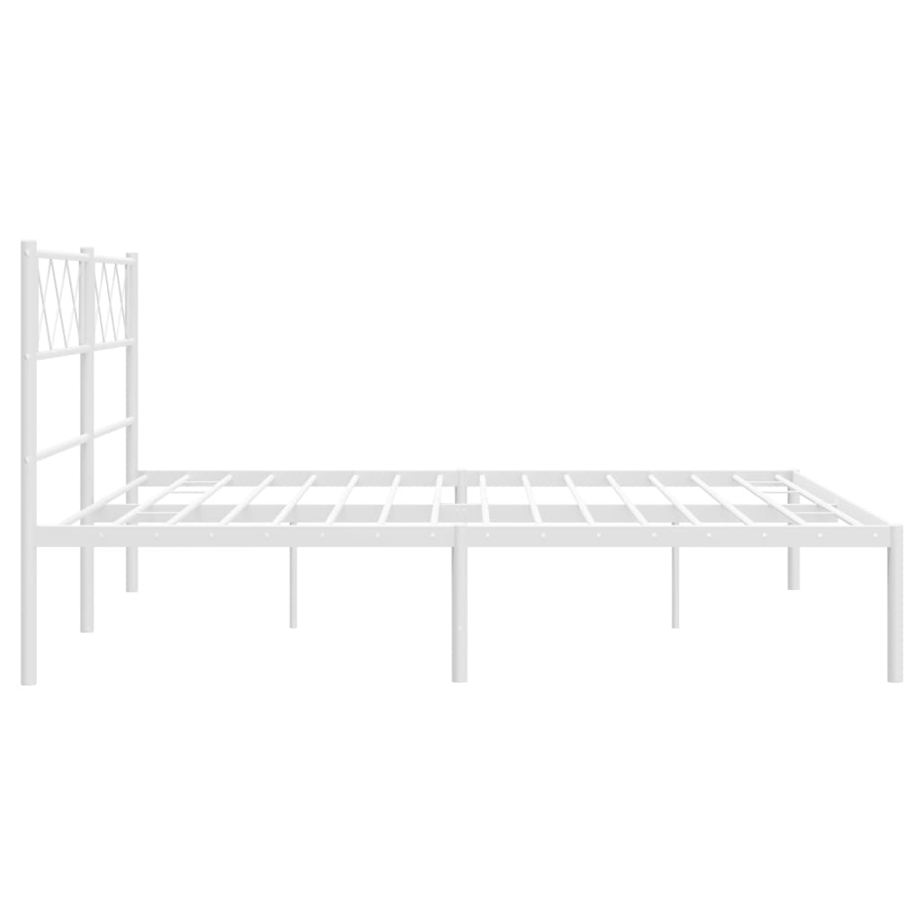 Sengeramme i metall med hodegavl hvit 140x200 cm