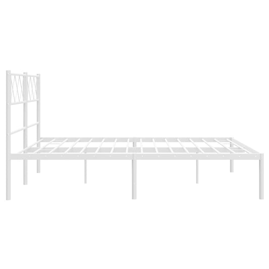 Sengeramme i metall med hodegavl hvit 140x200 cm