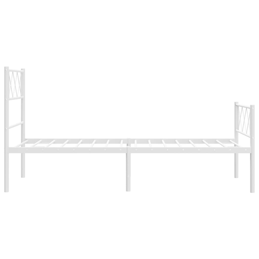 Sengeramme i metall med hode- og fotgavl hvit 90x190 cm