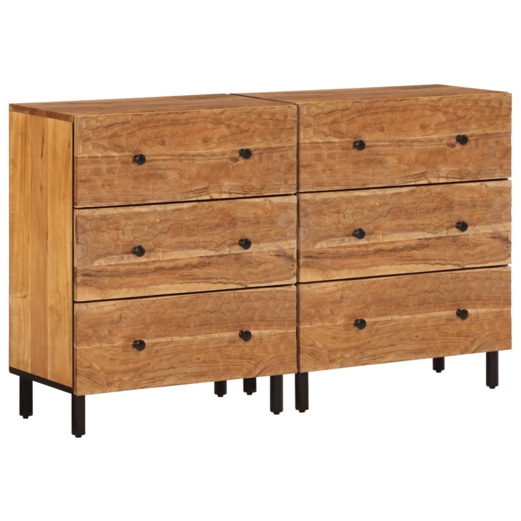 Sideskap 2 stk 60x33x75 cm heltre akasie