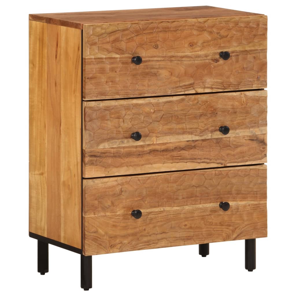 Sideskap 2 stk 60x33x75 cm heltre akasie