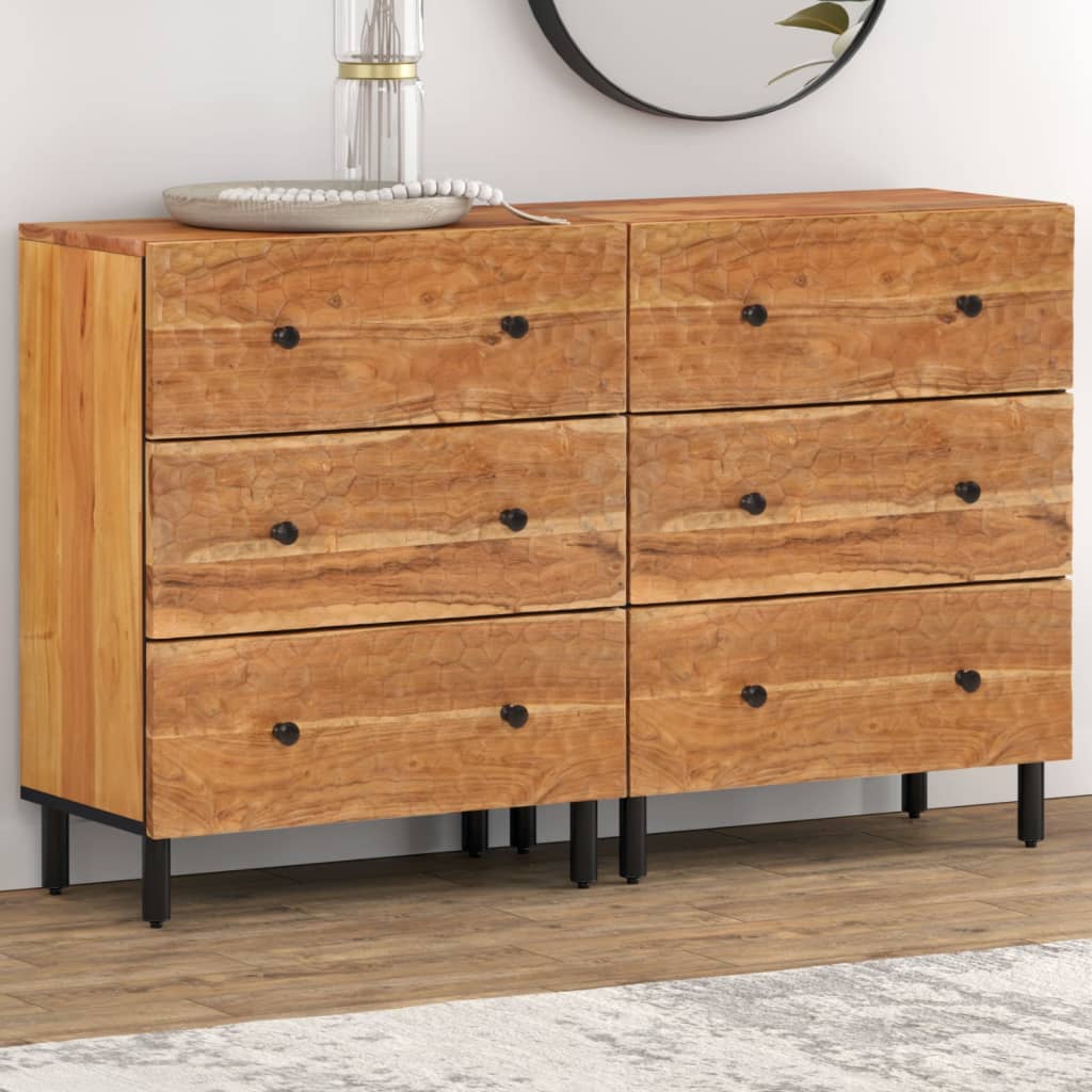 Sideskap 2 stk 60x33x75 cm heltre akasie