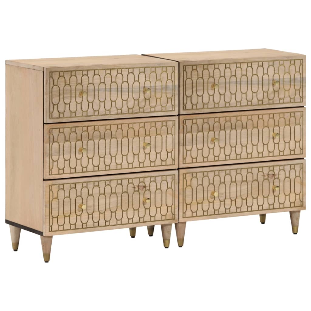Sideskap 2 stk 60x33x75 cm heltre mango