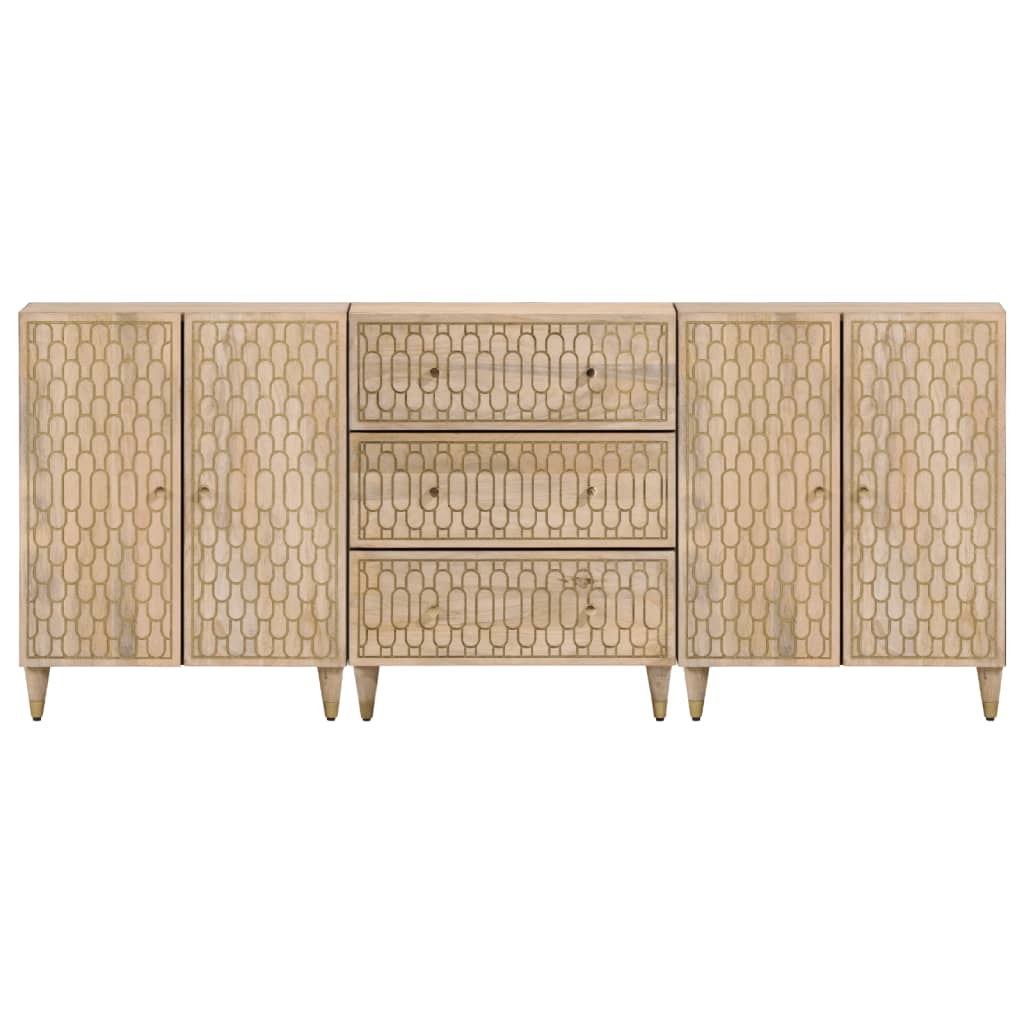 Sideskap 3 stk 60x33x75 cm heltre mango