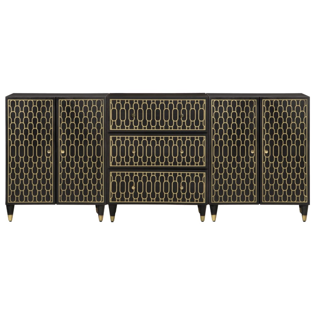 Sideskap 3 stk 60x33x75 cm heltre mango