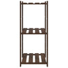Oppbevaringshylle 3 etasjer brun 60x38x90 cm heltre furu