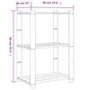 Oppbevaringshylle 3 etasjer brun 60x38x90 cm heltre furu