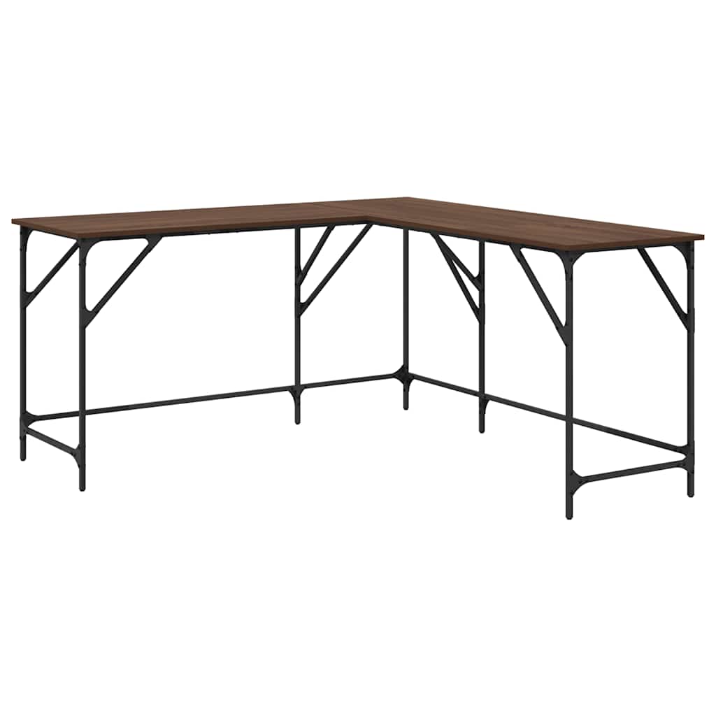 Skrivebord brun eik 149x149x75 cm konstruert tre vidaXL