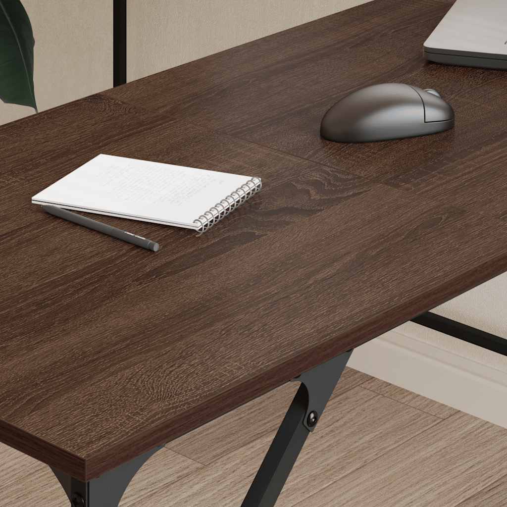 Skrivebord brun eik 149x149x75 cm konstruert tre vidaXL