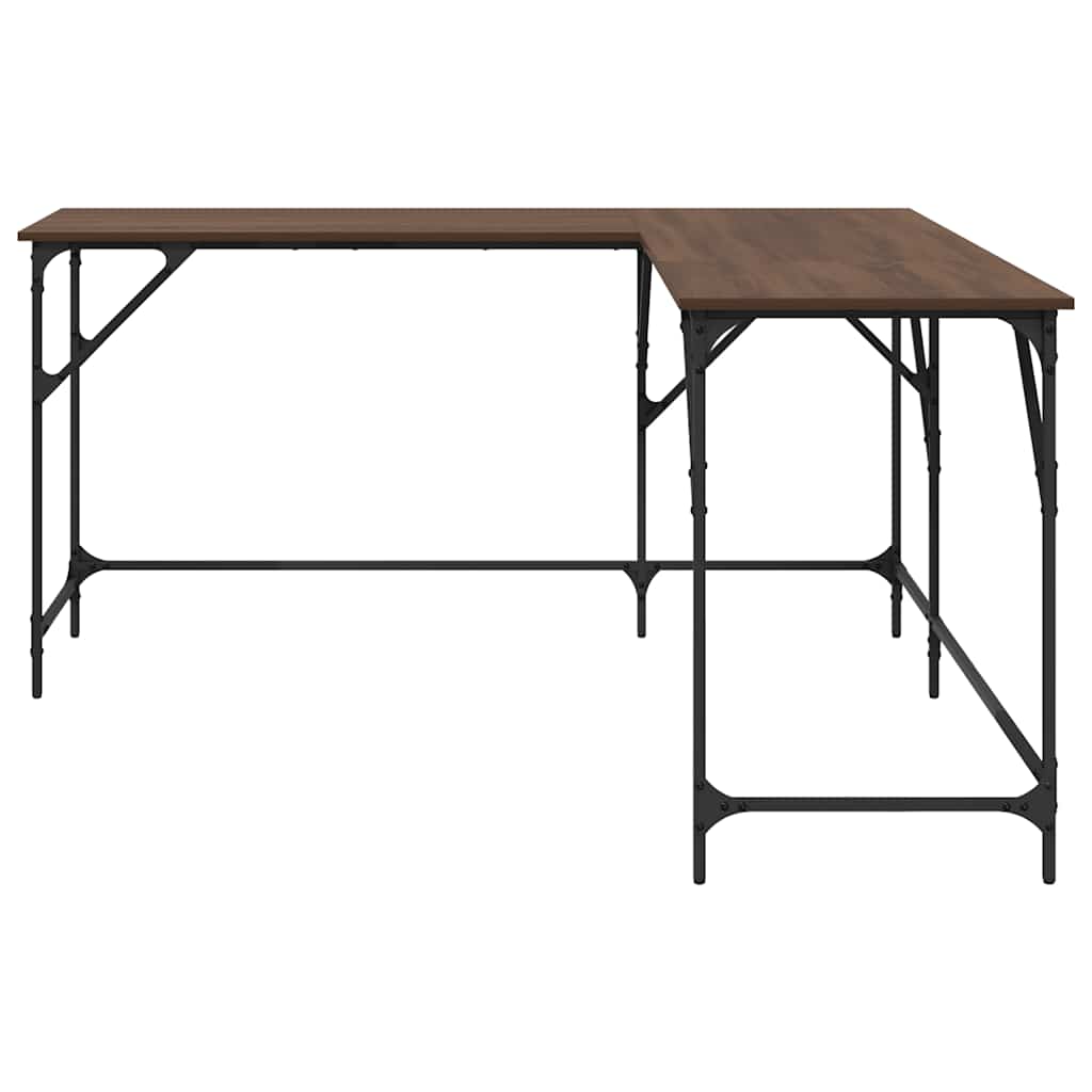 Skrivebord brun eik 149x149x75 cm konstruert tre vidaXL