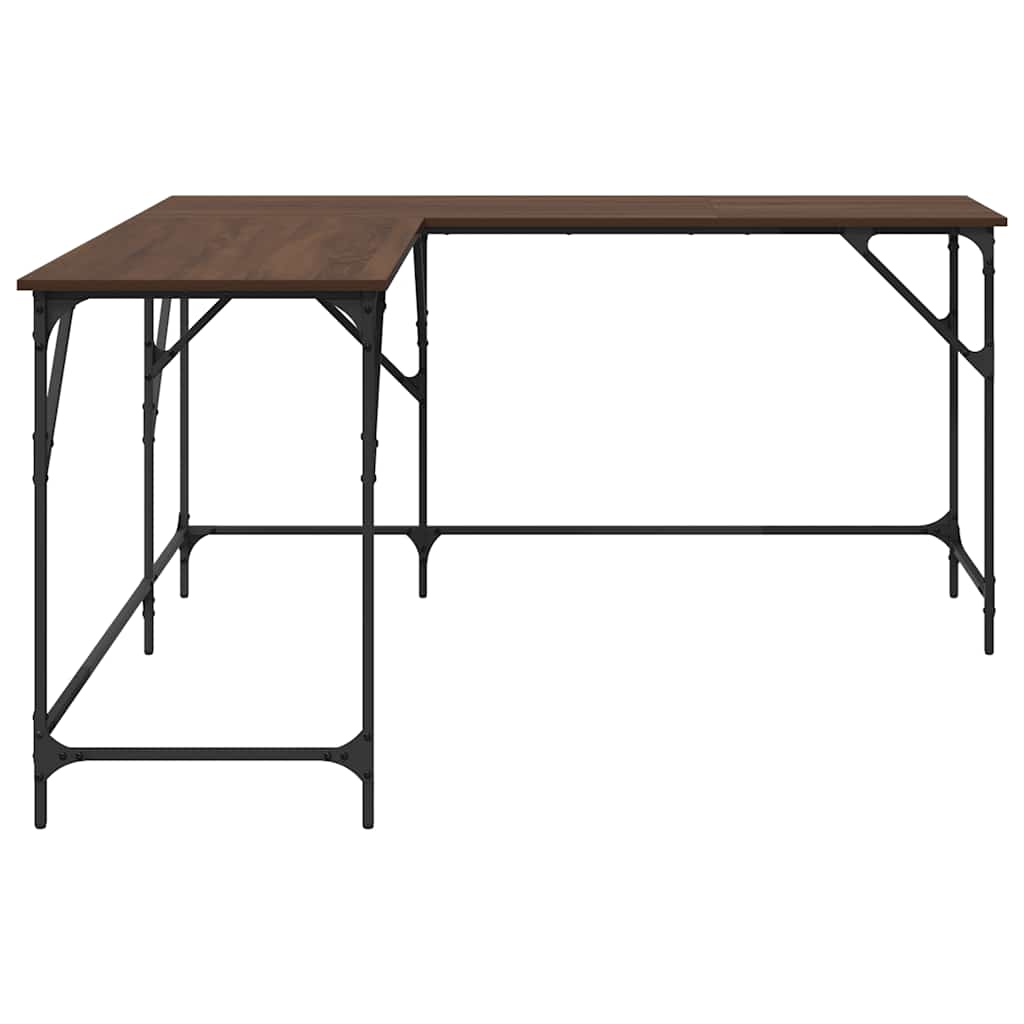 Skrivebord brun eik 149x149x75 cm konstruert tre vidaXL