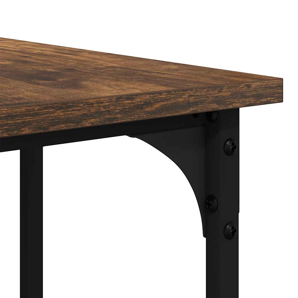 Skrivebord røkt eik 139x139x75 cm konstruert tre vidaXL