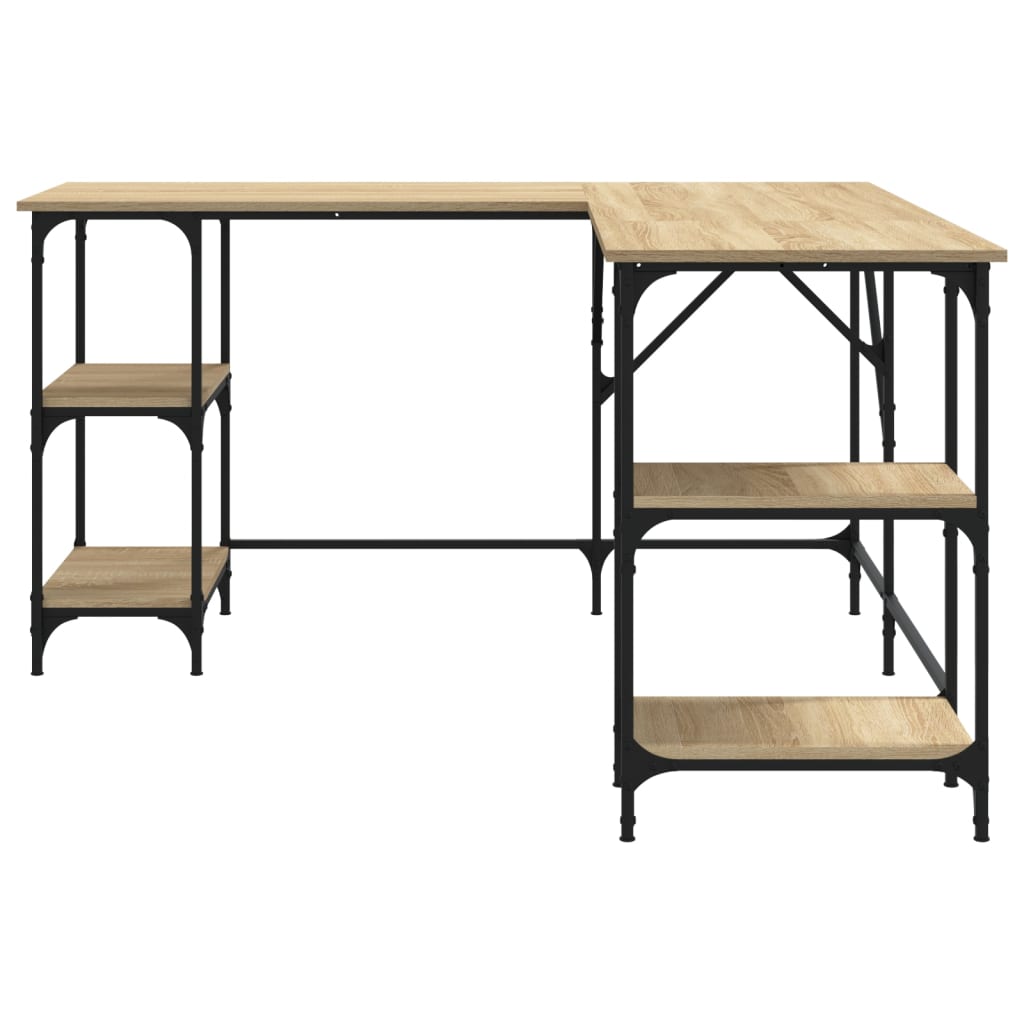 Skrivebord sonoma eik 139x139x75 cm konstruert tre