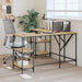 Skrivebord sonoma eik 139x139x75 cm konstruert tre