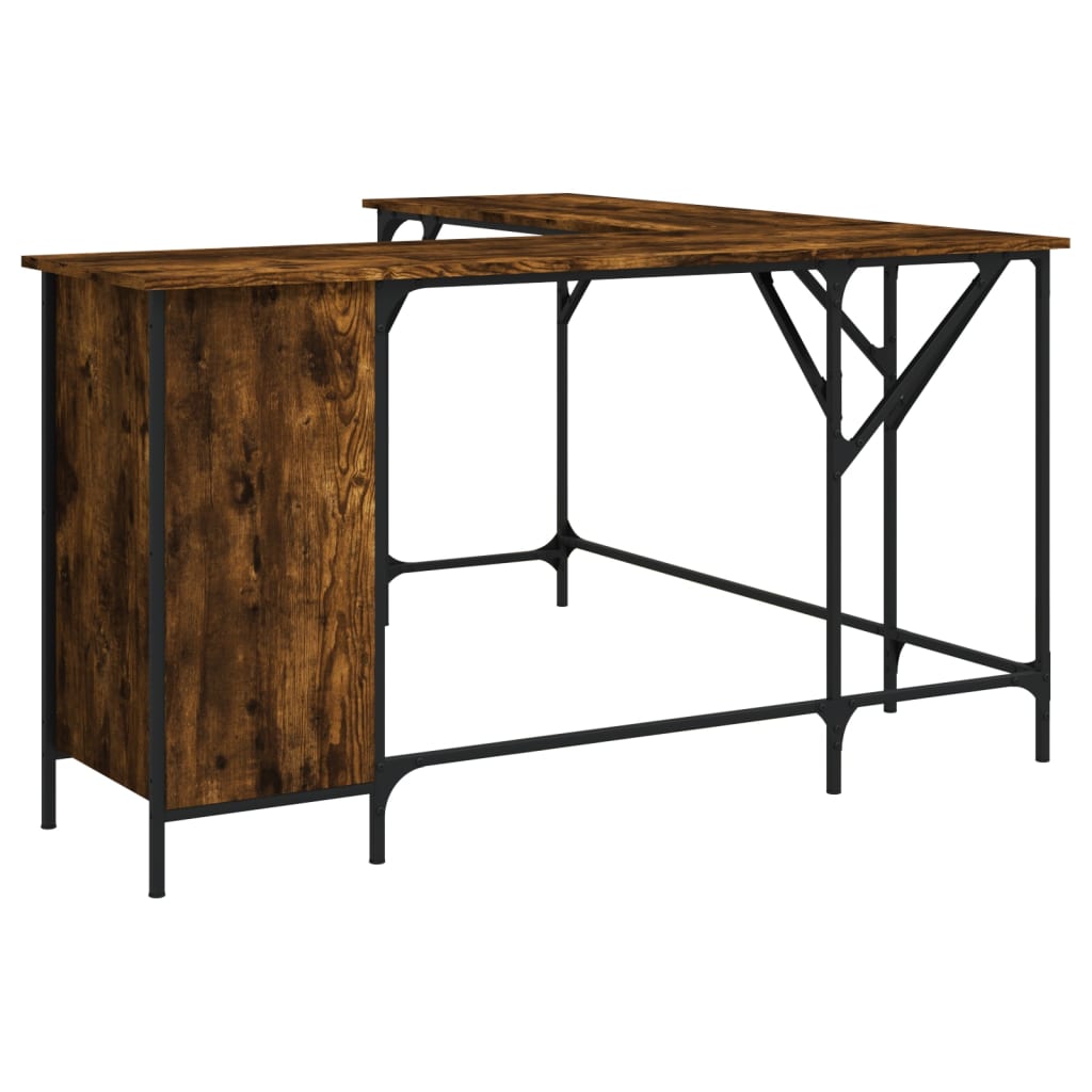 Skrivebord røkt eik 141x141x75 cm konstruert tre