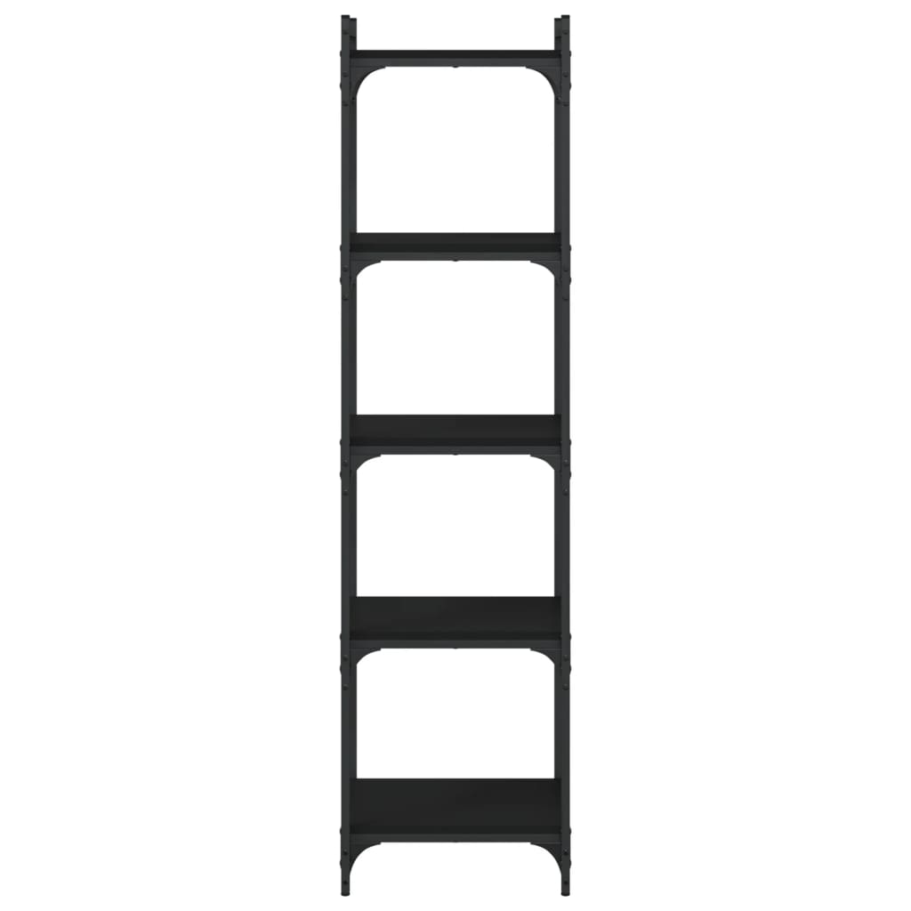 Bokhylle 5 etasjer svart 40x30x154 cm konstruert tre