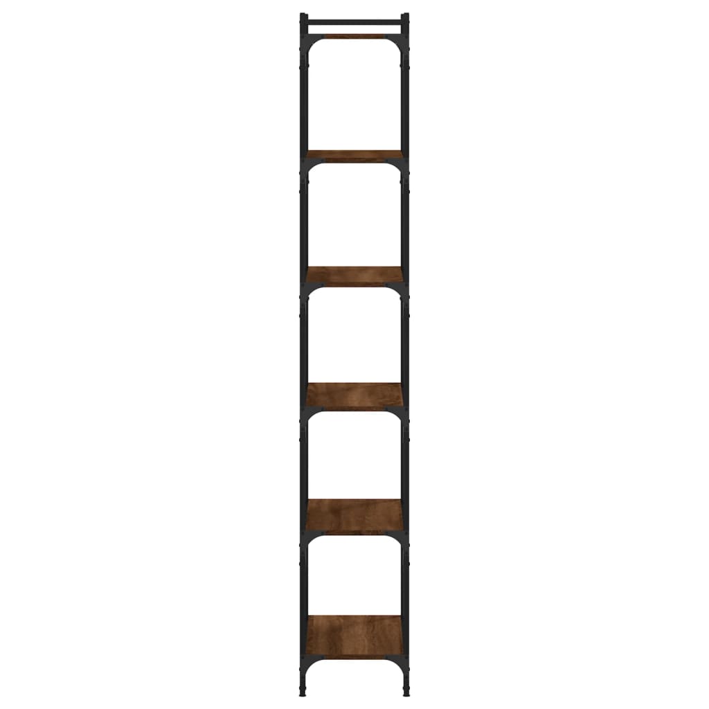 Bokhylle 6 etasjer brun eik 60x30x188 cm konstruert tre