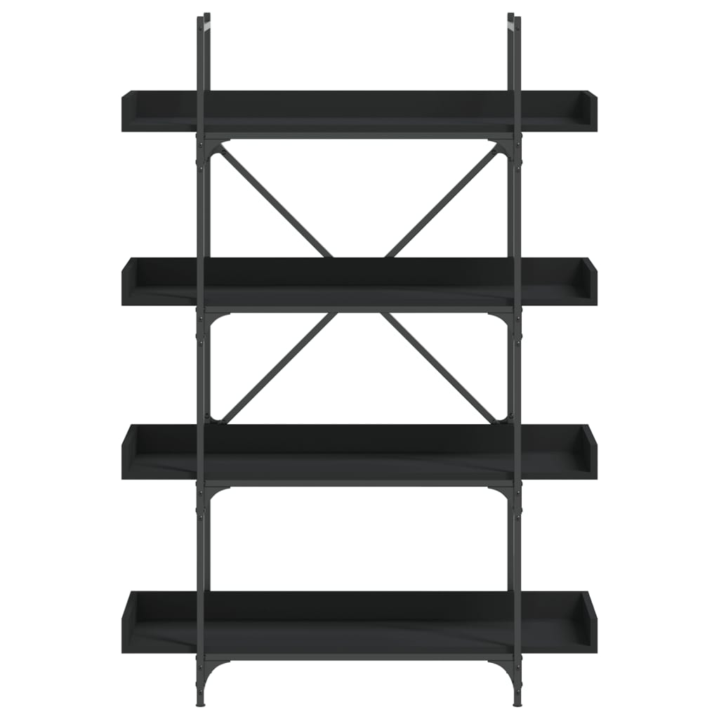 Bokhylle 5 etasjer svart 100x33x145,5 cm konstruert tre