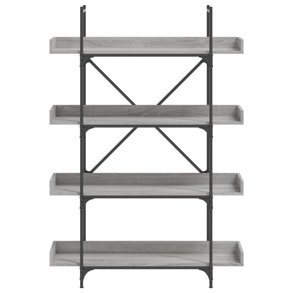Bokhylle 4 etasjer grå sonoma 100x33x145,5 cm konstruert tre