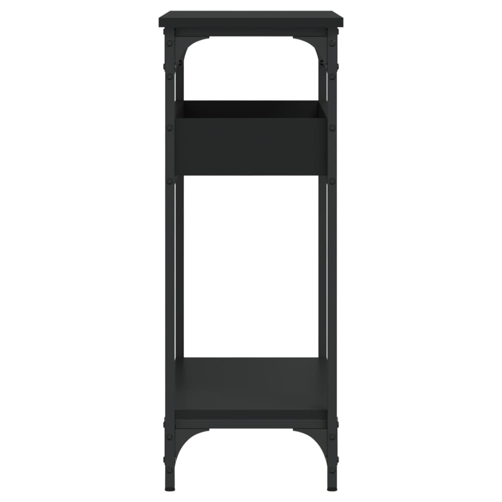Konsollbord med hylle svart 75x29x75 cm konstruert tre