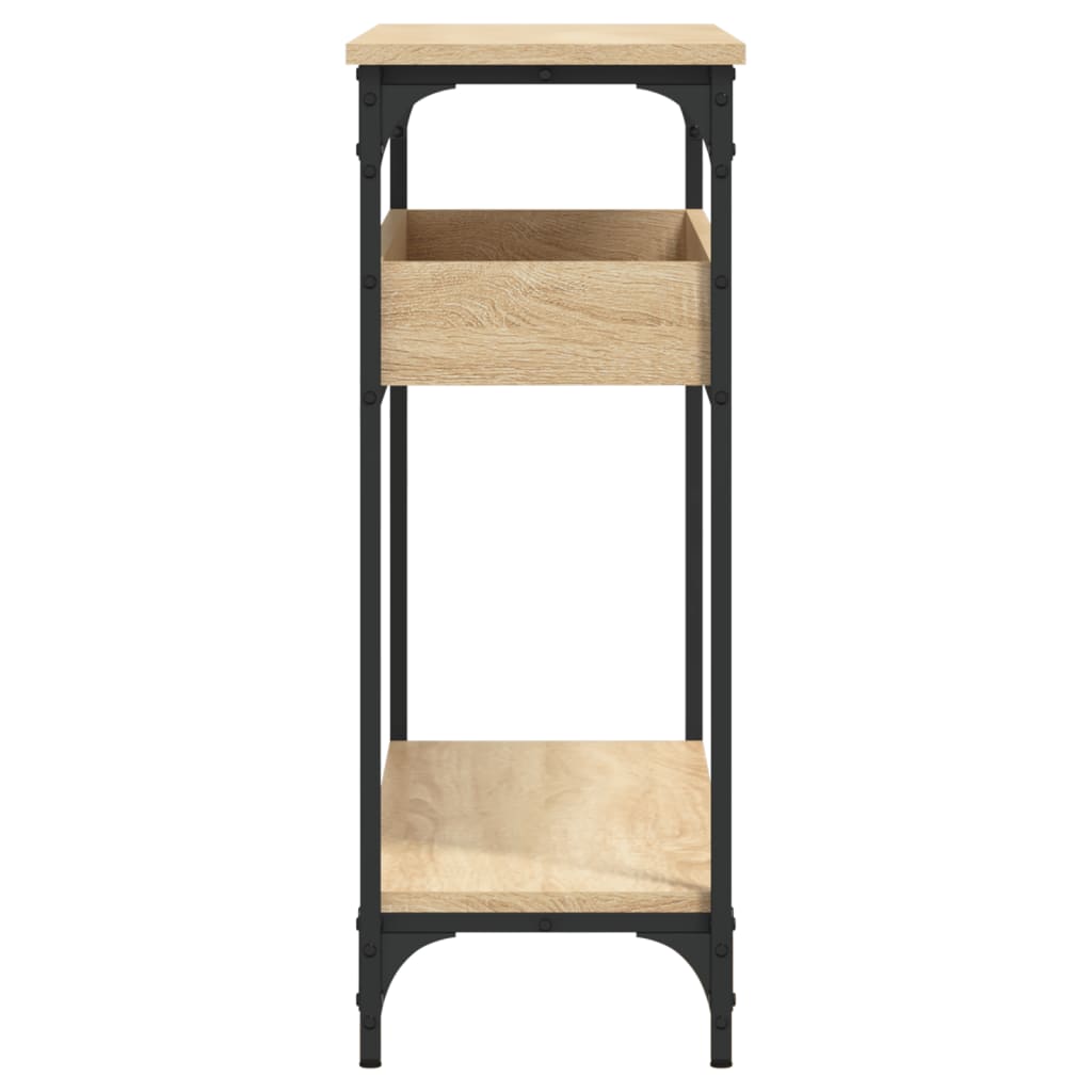 Konsollbord med hylle Sonoma eik 100x29x75cm konstruert tre