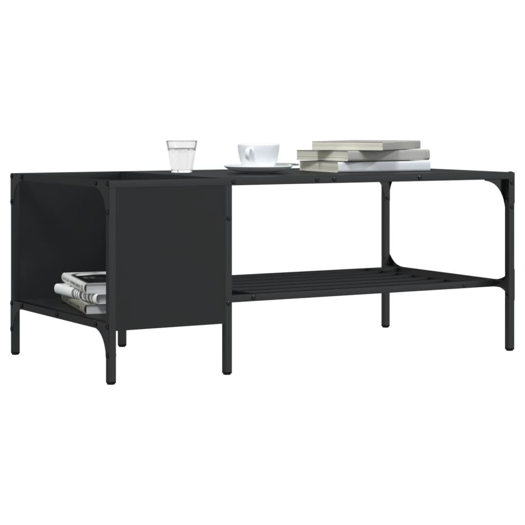 Salongbord med stativ svart 100x51x40 cm konstruert tre