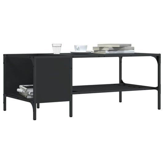 Salongbord med stativ svart 100x51x40 cm konstruert tre